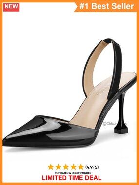Women's Closed Toe Slingback Kitten Heel Pumps Slip On